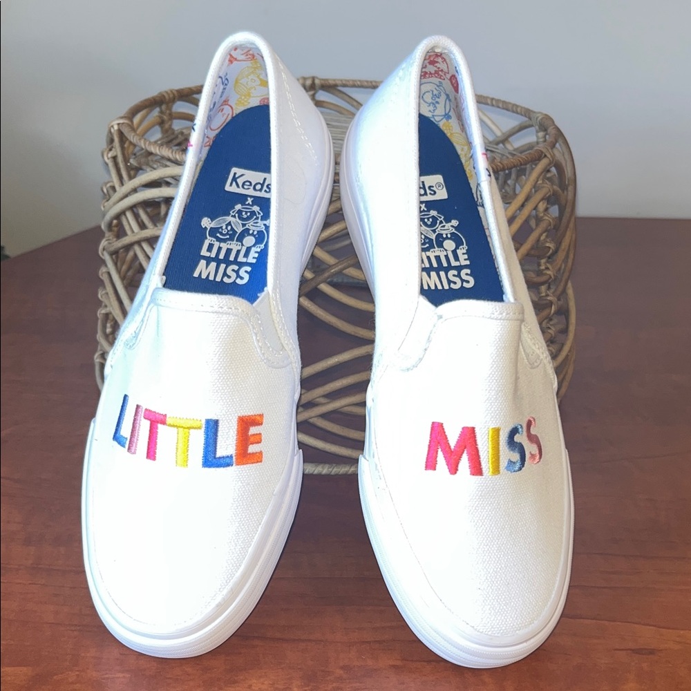 Keds x Little Miss collection, Canvas White Embroidered "LITTLE MISS" Cute!